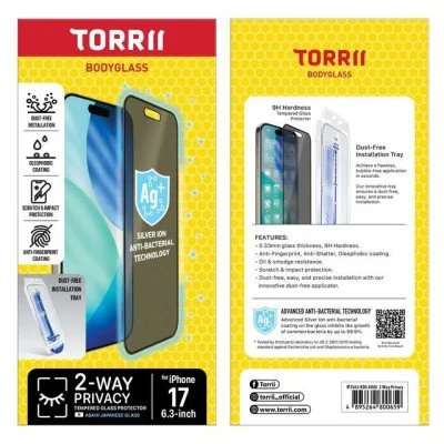 Torrii Bodyglass For Iphone 17 (6.3&rdquo;) Anti-Bacterial &ndash; Privacy